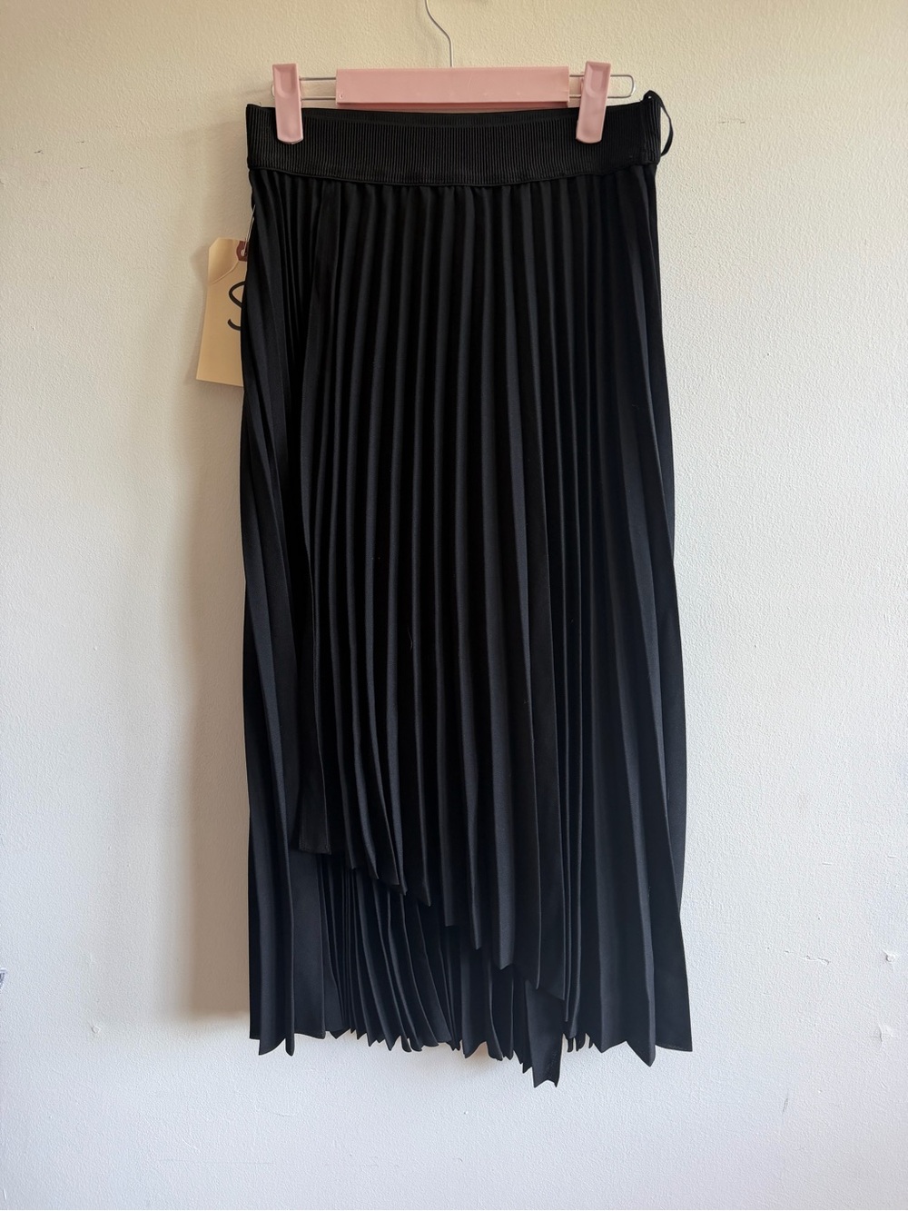 Black Pleated Midi Skirt - Women